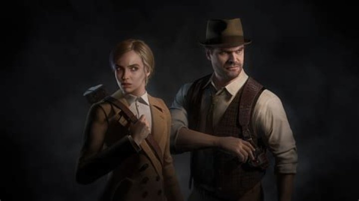 Alone in the Dark: a low-poly Edward Carnby looking at the Infogrames logo.