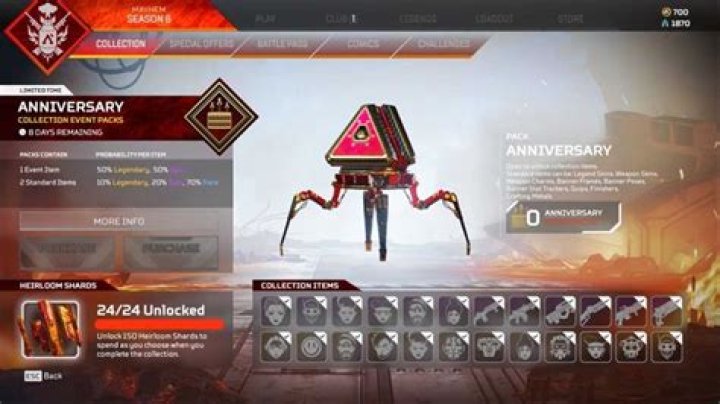 Apex Legends Heirloom Shards chance