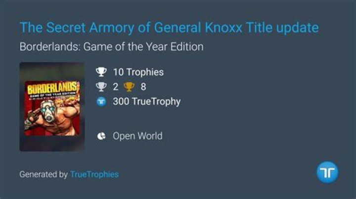 Borderlands: The Secret Armory of General Knoxx Trophies