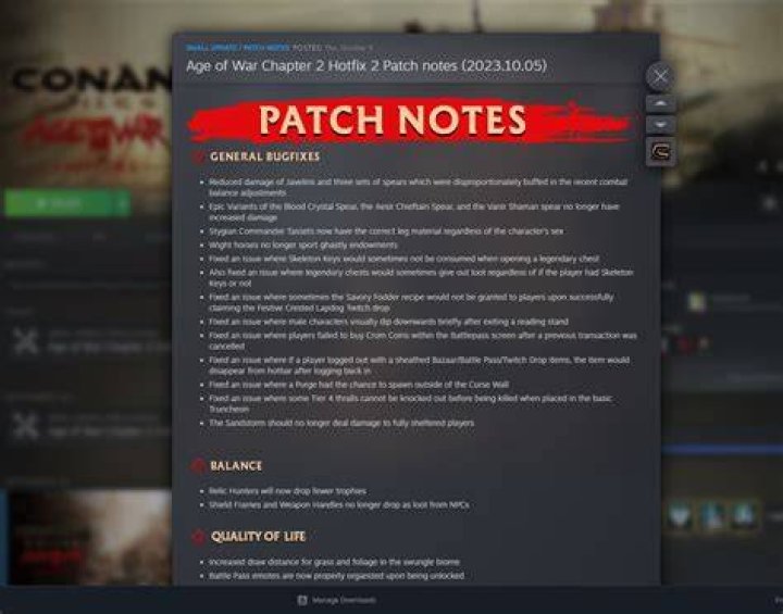 
Conan Exiles Update 1.71 Patch Notes (2.5.2 for PS4)