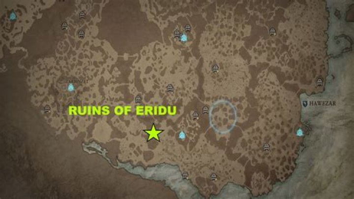 Diablo 4 Ruins of Eridu Map Location