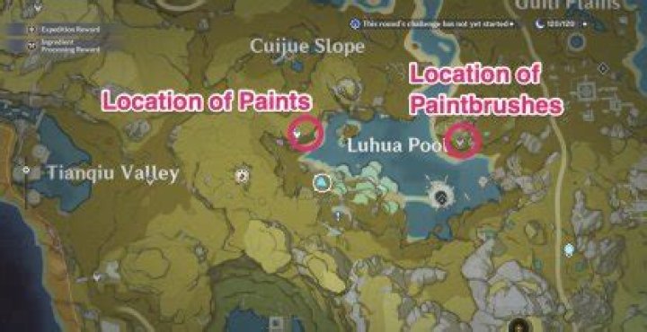 Genshin Impact Luhua Landscape | Vermeer's Paintbrush locations