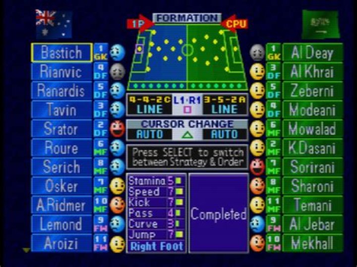 International Superstar Soccer Pro Evolution 2 PS Cheats