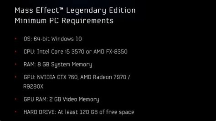 Mass Effect Legendary Separate Install PC Requirements