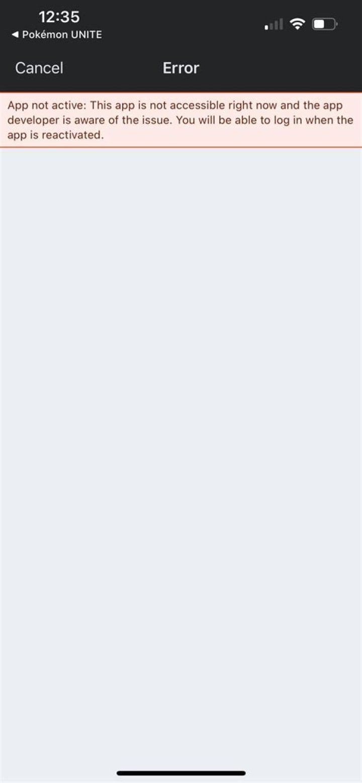 Pokemon Unite a log-in error occurred fix