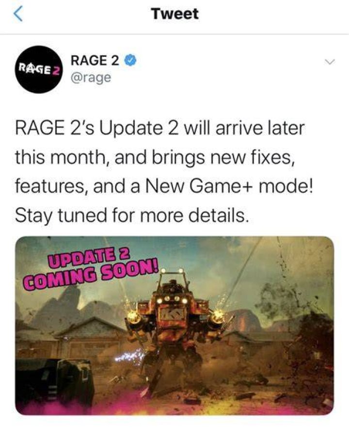 Rage 2 Update 2 quality of life