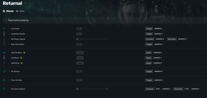 Returnal cheats list
