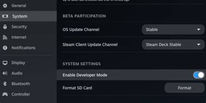 Steam Deck enable developer mode
