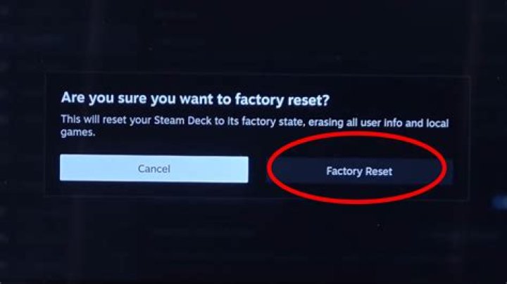 Steam Deck Factory Reset Step 1