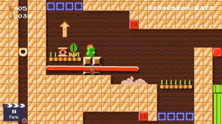 Super Mario Maker 2 Ancient Seesaw Fortress level | How to complete